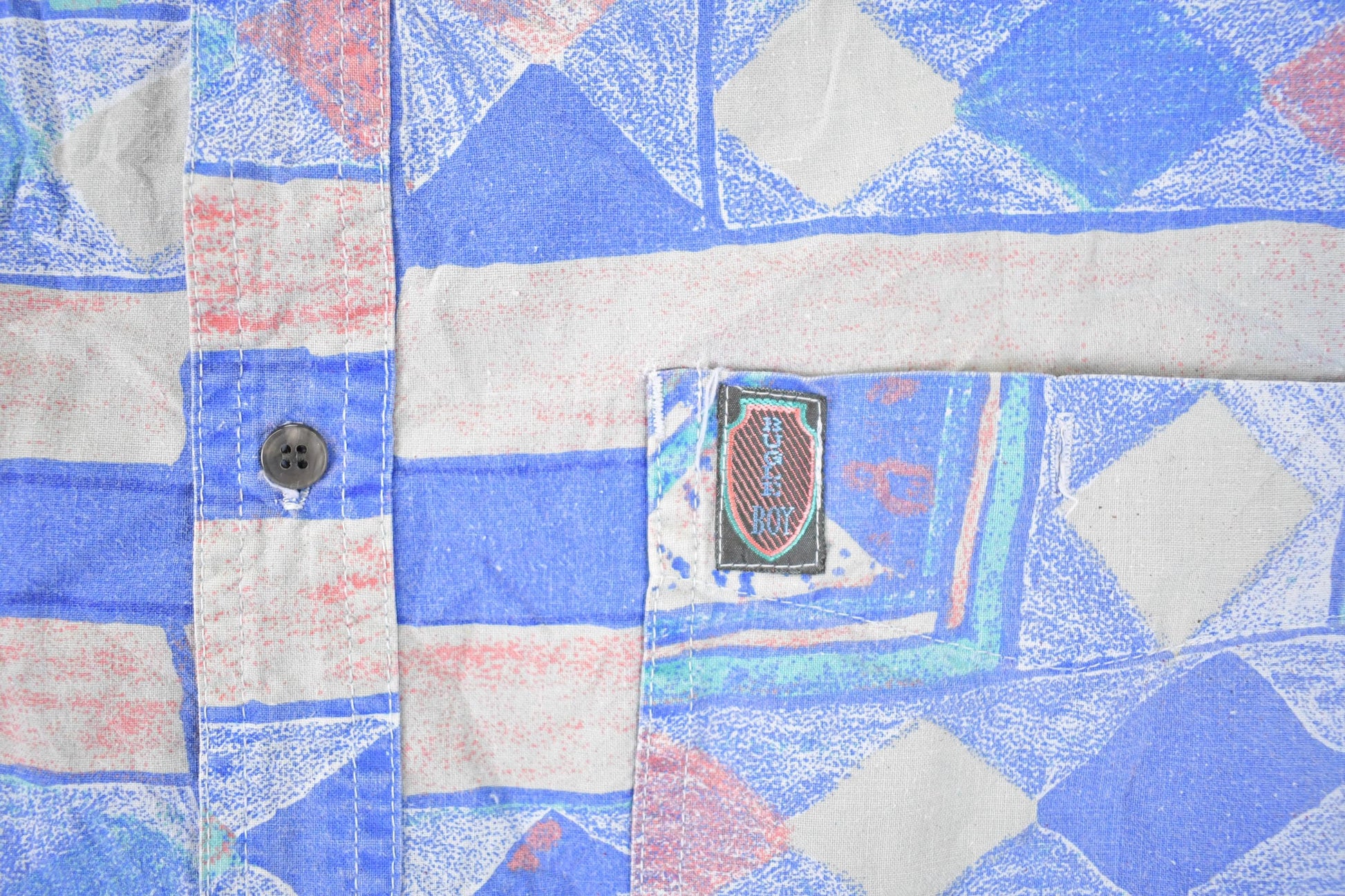 Vintage 1990's Bugle Boy Abstract Button Up Shirt Men's XL from propervintagecanada