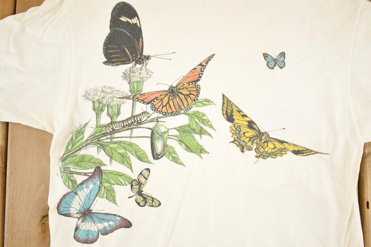 Vintage 1990's Butterfly Family Souvenir Outdoorsman T-Shirt Womens M from propervintagecanada