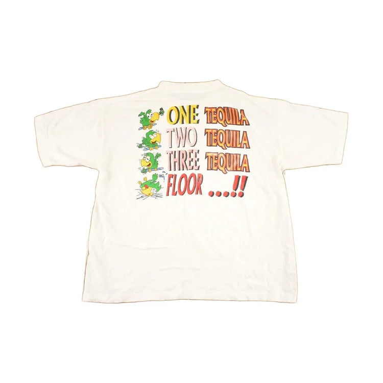 Vintage 1990's Cancun Tequila Stages Souvenir Funny Travel T-Shirt Men's L from propervintagecanada