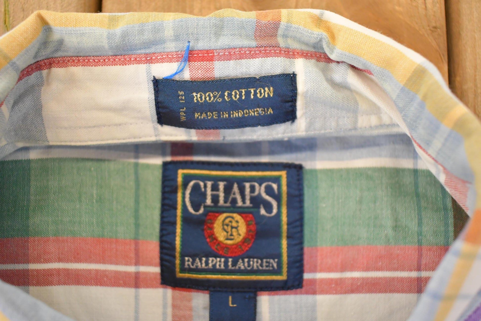 Vintage 1990's Chaps Ralph Lauren Plaid Button Up Shirt Men's L from propervintagecanada