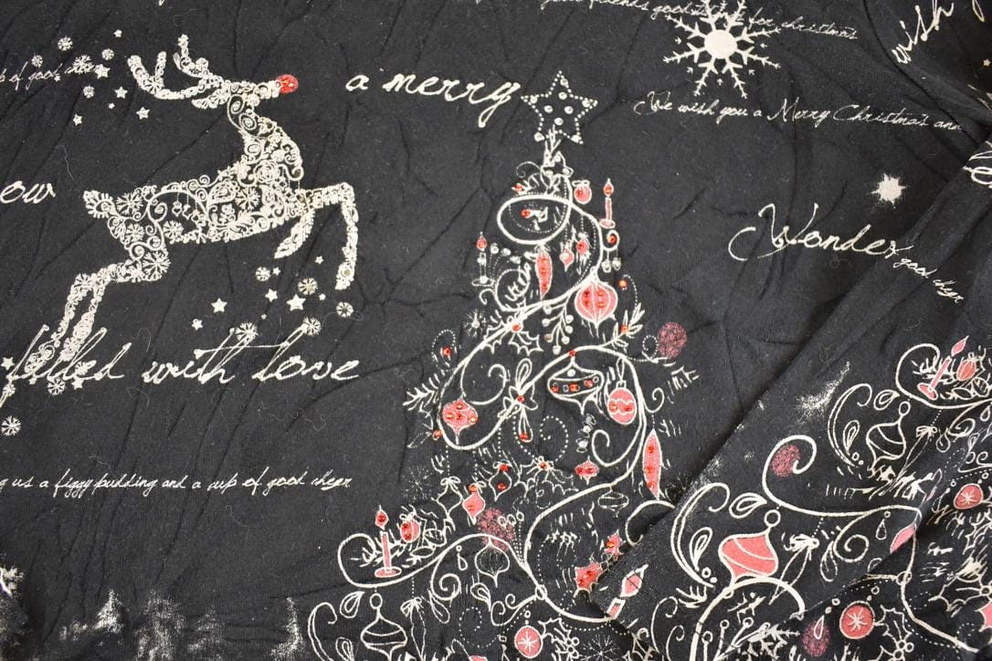 Vintage 1990's Christmas Jess And Jane AOP Souvenir Long Sleeve Shirt Womens L from propervintagecanada