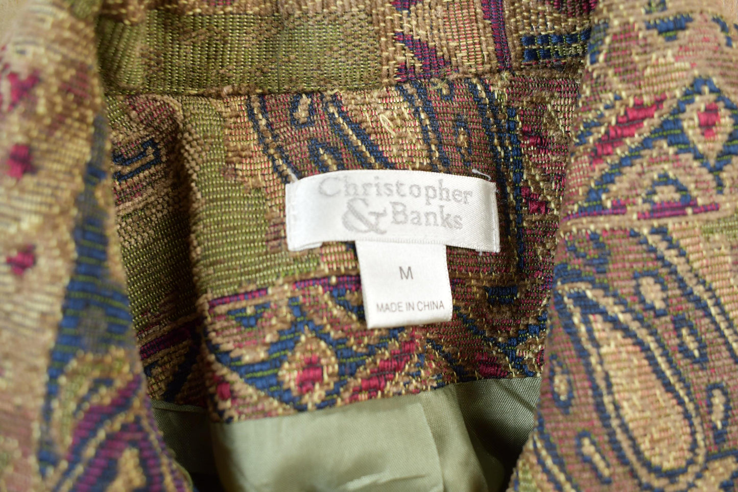 Vintage 1990's Christopher & Banks Paisley Zip Up Light Jacket  Women's S from propervintagecanada