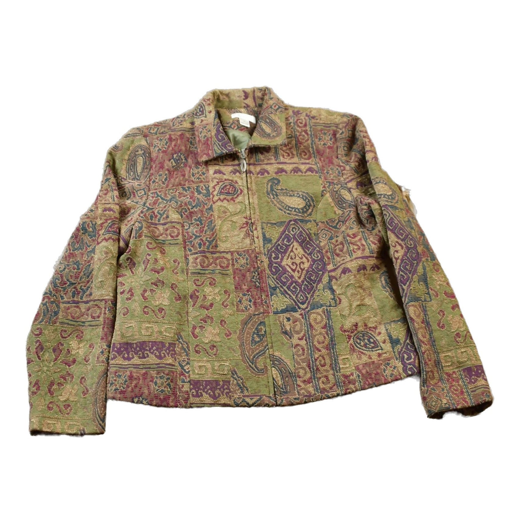 Vintage 1990's Christopher & Banks Paisley Zip Up Light Jacket  Women's S from propervintagecanada