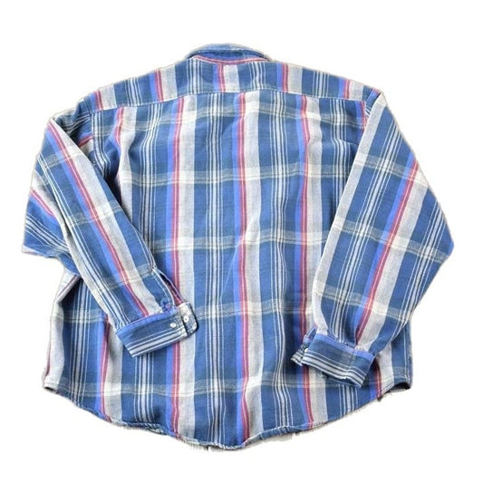 Vintage 1990's Codet Plaid Button Up Western Shirt Made In USA Men's XL from propervintagecanada