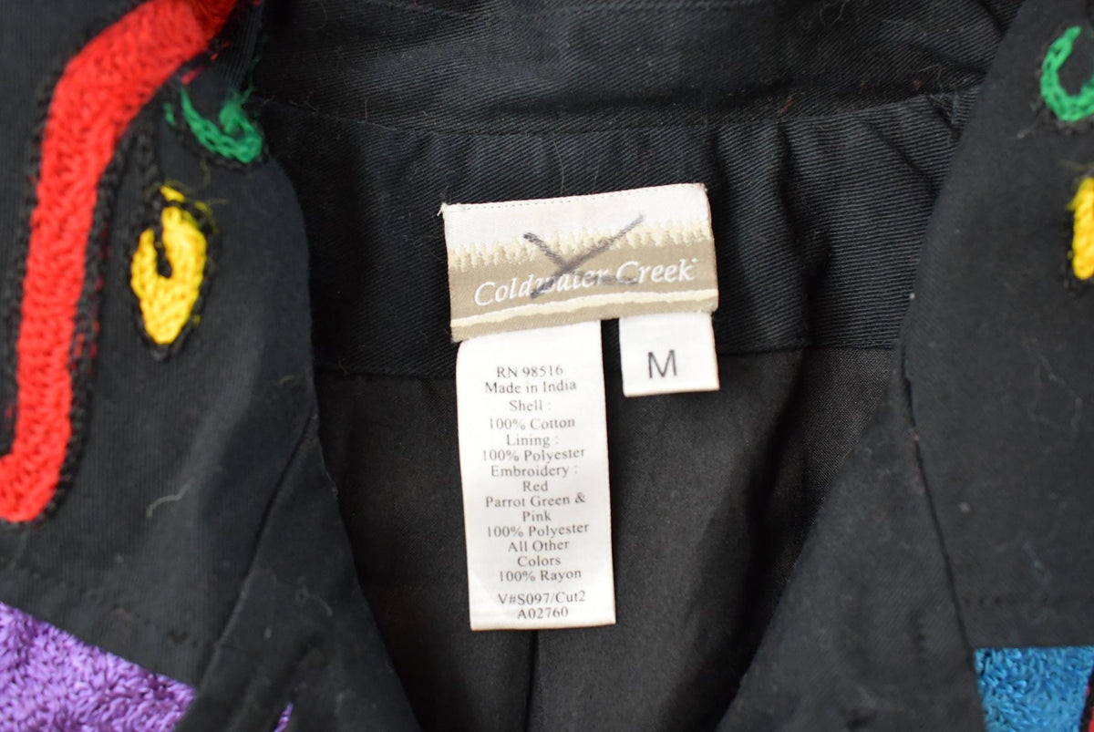 Vintage 1990's Coldwater Creek Floral Embroidered Button Up Jacket Women's M from propervintagecanada
