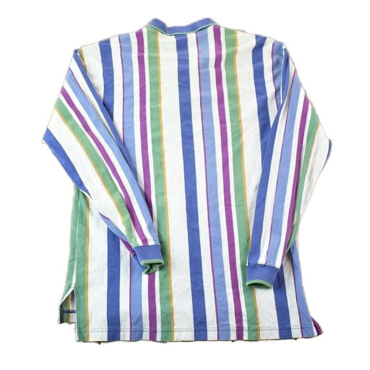 Vintage 1990's Colours By alexander Julian Striped Quarter Button Up Western Shirt Made In USA Men's Large from propervintagecanada