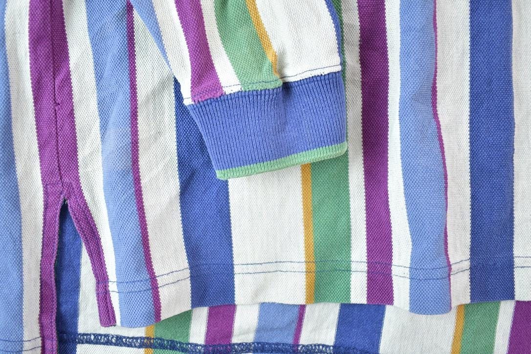 Vintage 1990's Colours By alexander Julian Striped Quarter Button Up Western Shirt Made In USA Men's Large from propervintagecanada