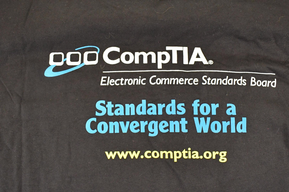 Vintage 1990's Comptia Computer Souvenir Travel T-Shirt Men's XL from propervintagecanada