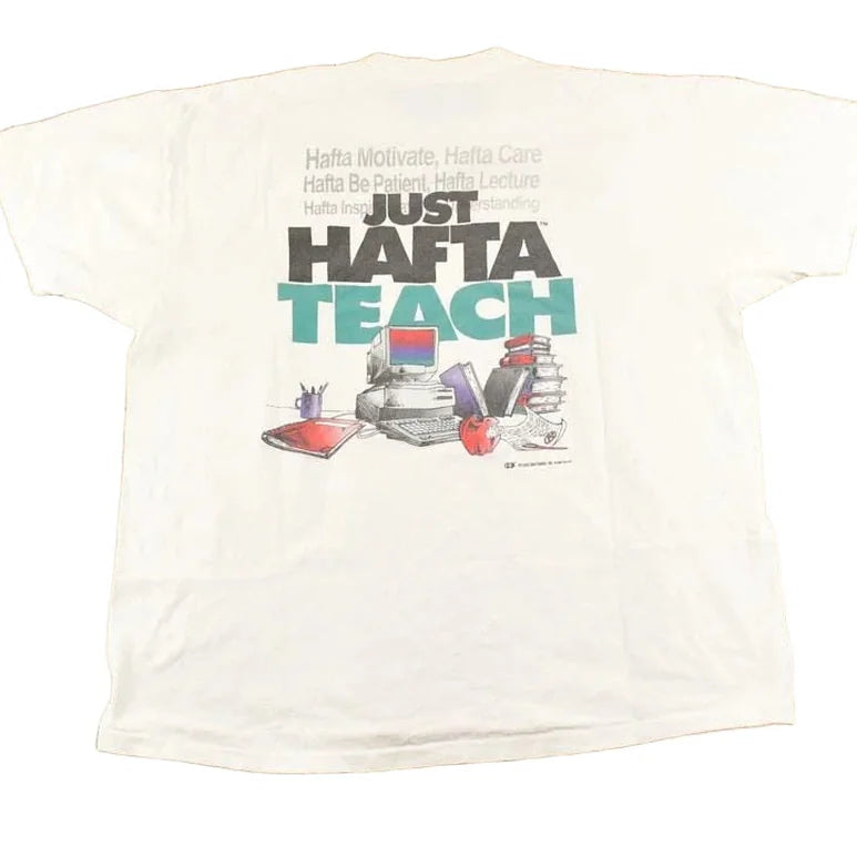Vintage 1990's Computer Teacher Souvenir Travel T-Shirt Men's XL from propervintagecanada