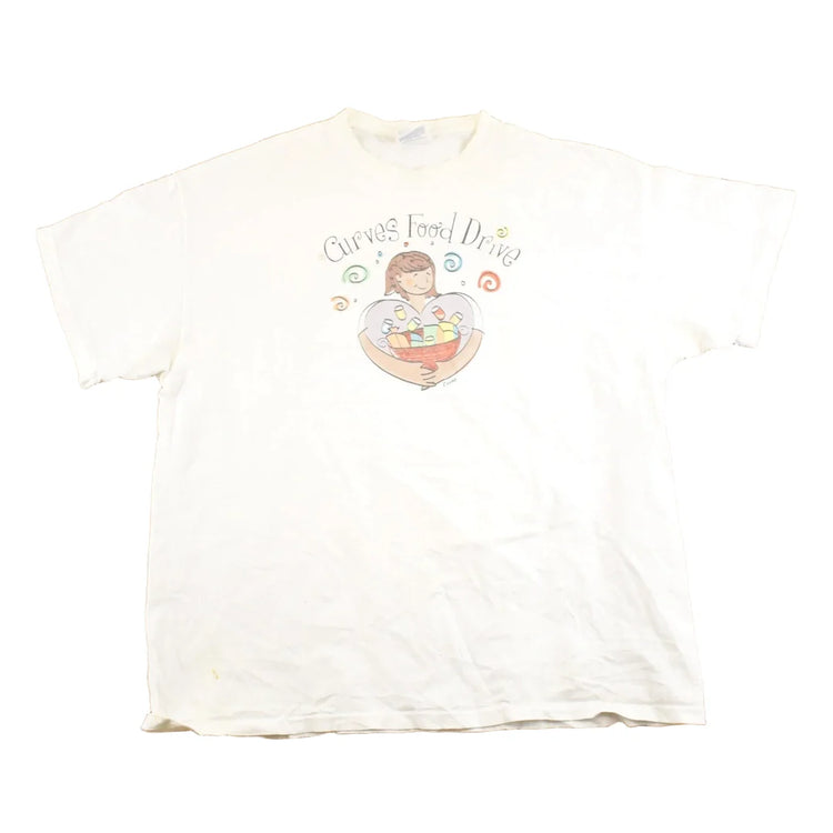 Vintage 1990's Curves Food Drive Souvenir Travel T-Shirt Women's XL from propervintagecanada