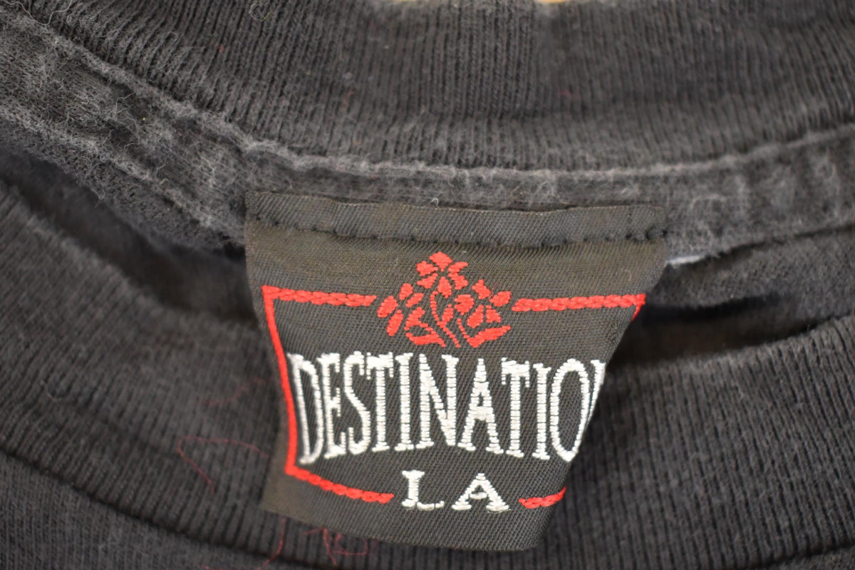 Vintage 1990's Destination LA Floral Hearts Souvenir Travel T-Shirt Women's XXL from propervintagecanada