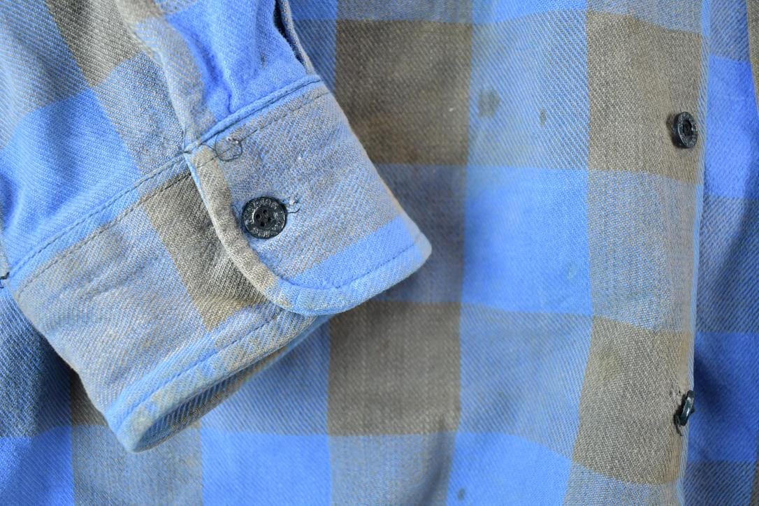 Vintage 1990's Dickies Plaid Button Up Western Shirt Made In USA Men's XL from propervintagecanada