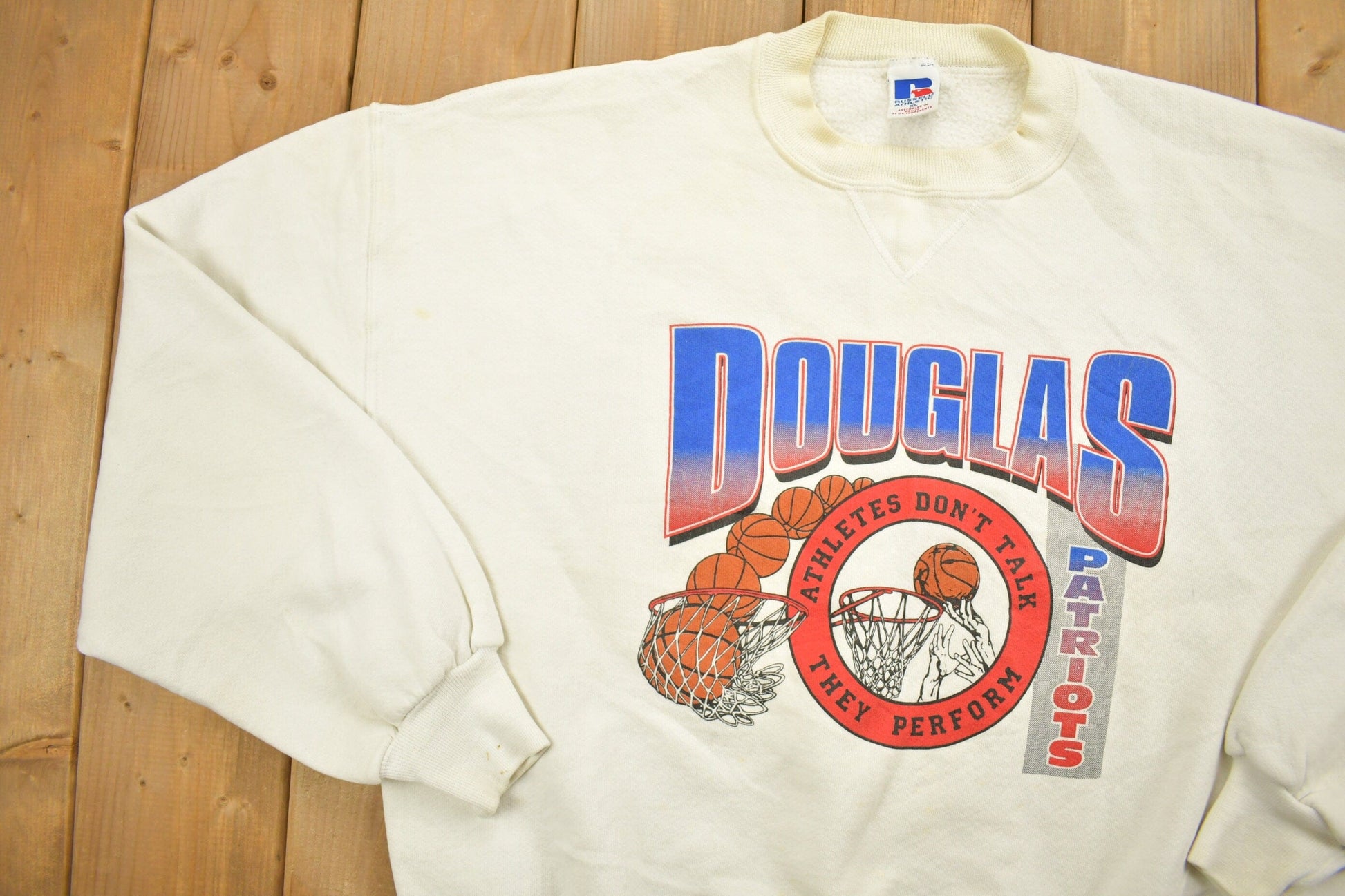 Vintage 1990's Douglas Patriots Basketballl Collegiate Crewneck / Sweatshirt / Russell Athletic / Sportswear / Athleisure from propervintagecanada