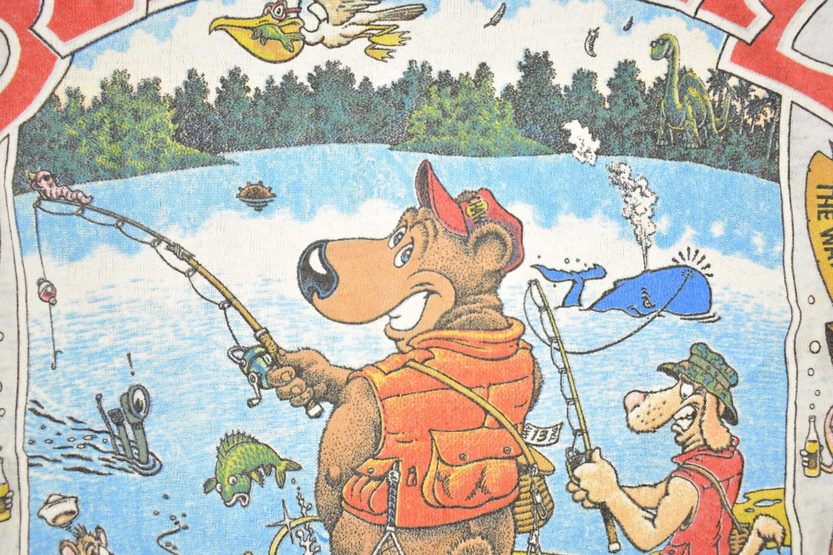 Vintage 1990's Fishing Bear Whiz Anglers Ale Souvenir Funny T-Shirt Mens L from propervintagecanada