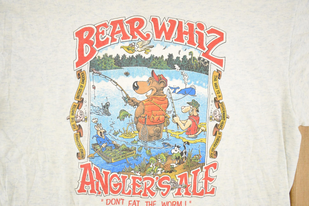 Vintage 1990's Fishing Bear Whiz Anglers Ale Souvenir Funny T-Shirt Mens L from propervintagecanada