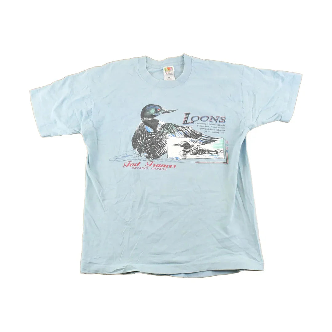 Vintage 1990's Fort Frances Ontario Loons Souvenir T-Shirt Men's M from propervintagecanada