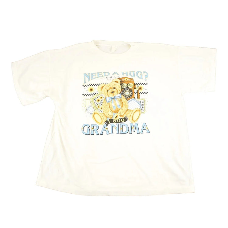 Vintage 1990's Grandma Teddy Bear Need A Hug Souvenir Travel T-Shirt Women's L from propervintagecanada
