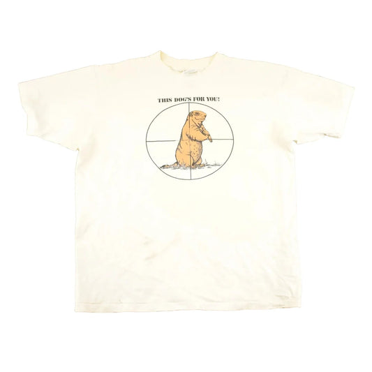 Vintage 1990's Groundhog Hunting Souvenir Travel T-Shirt Men's L from propervintagecanada