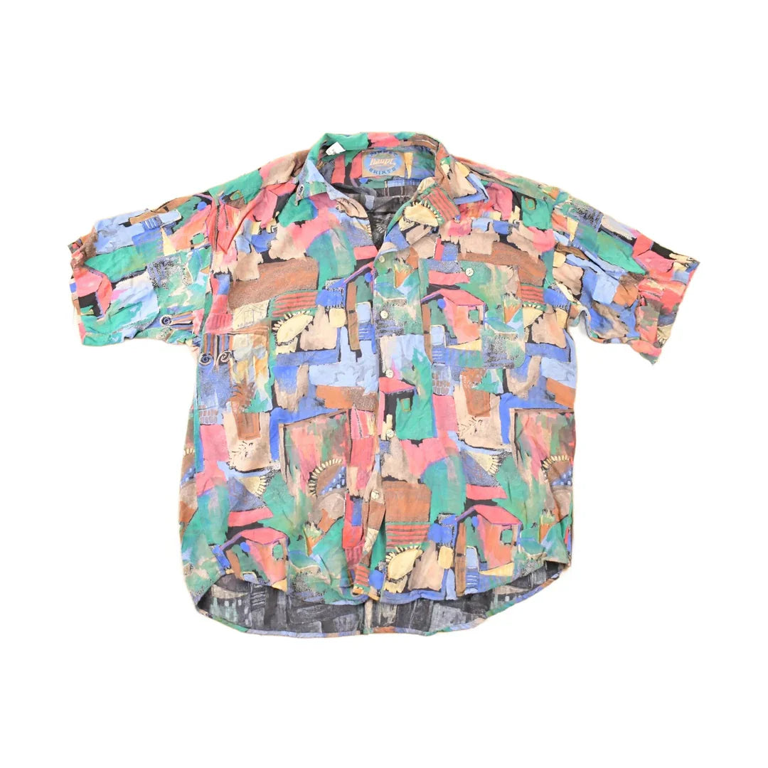 Vintage 1990's Haupt Abstract Button Up Shirt Men's L from propervintagecanada