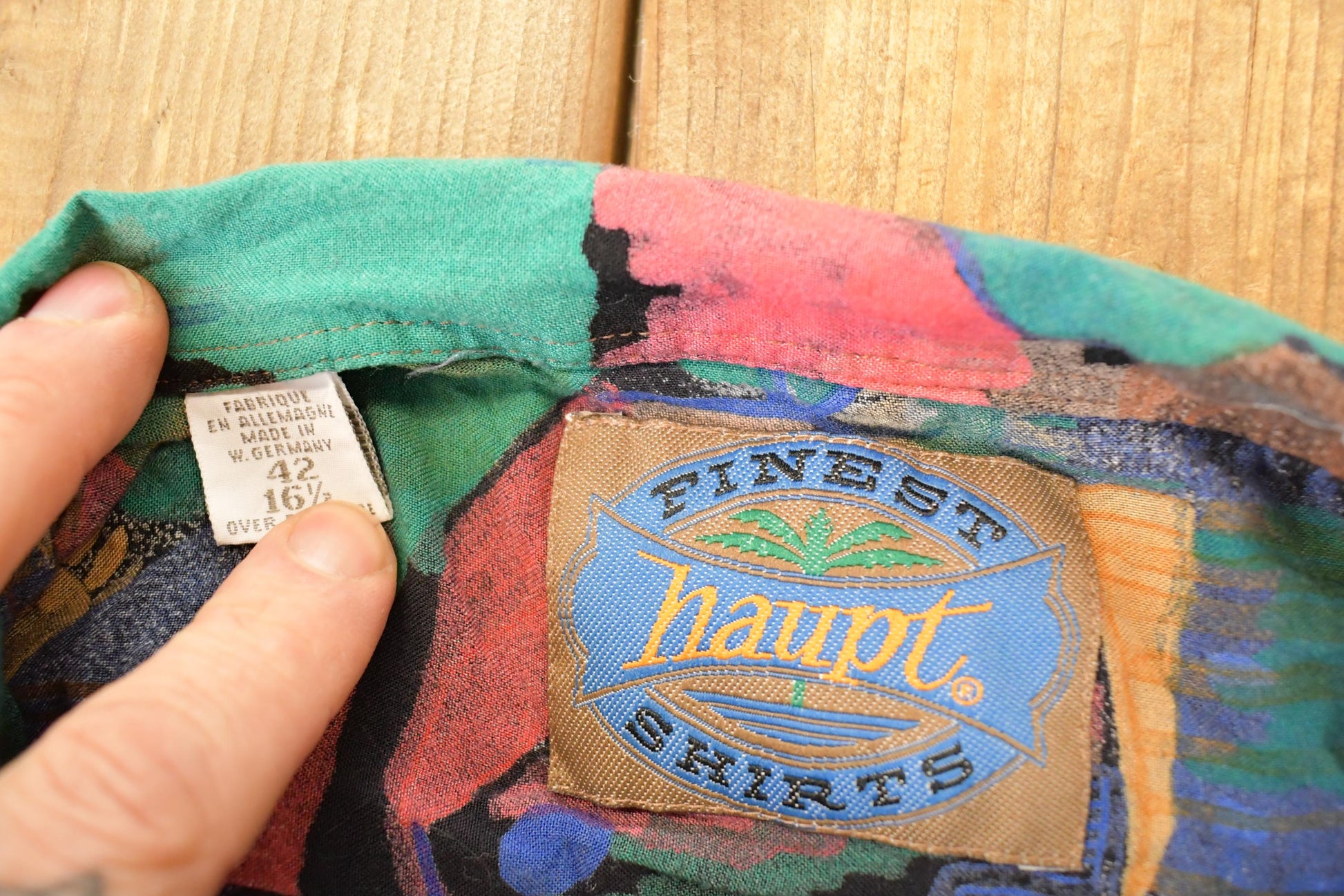 Vintage 1990's Haupt Abstract Button Up Shirt Men's L from propervintagecanada