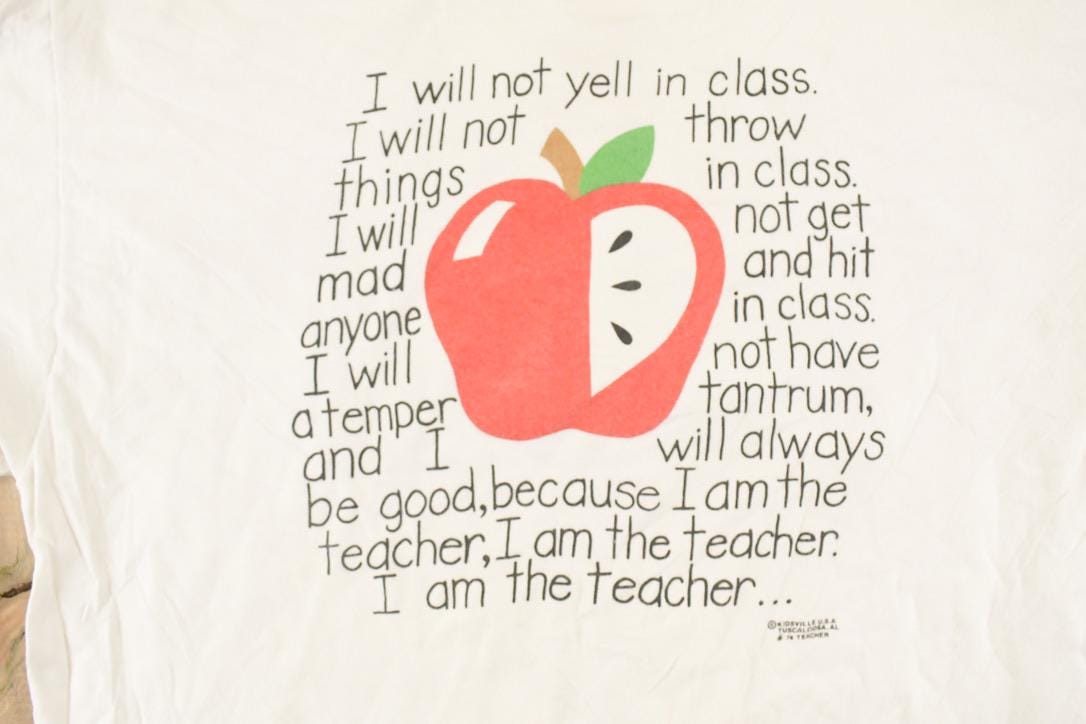 Vintage 1990's I Am The Teacher Souvenir Comedy T-Shirt Men's L from propervintagecanada