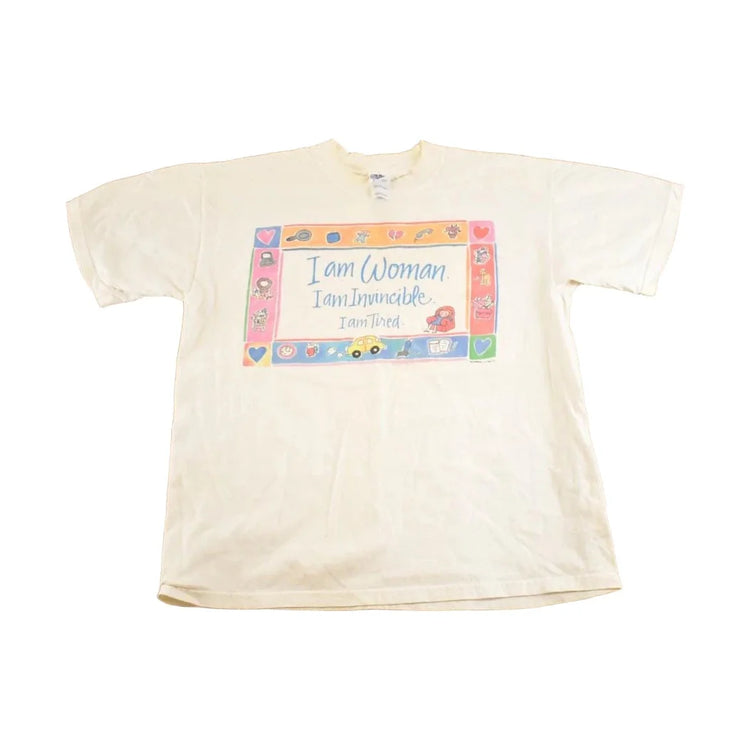 Vintage 1990's I Am Woman Souvenir Travel T-Shirt Women's L from propervintagecanada