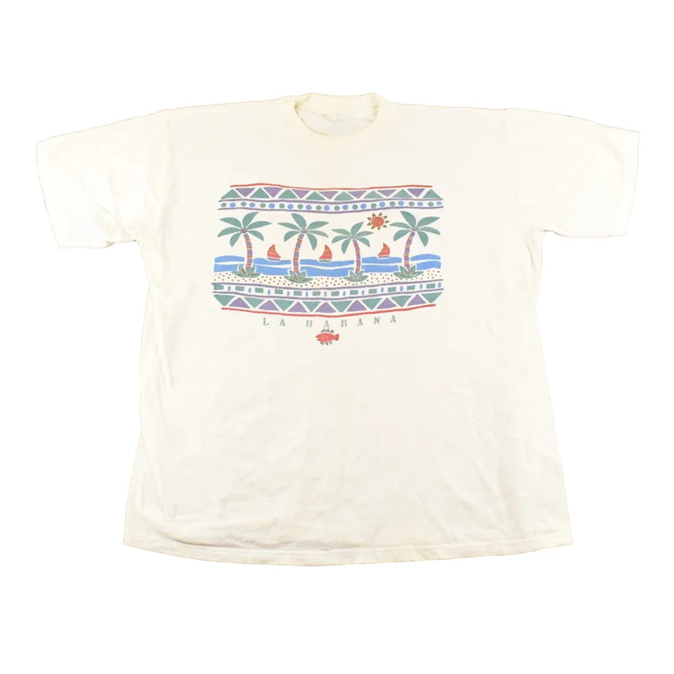 Vintage 1990's La Habana Souvenir Palm Trees T-Shirt Men's XL from propervintagecanada