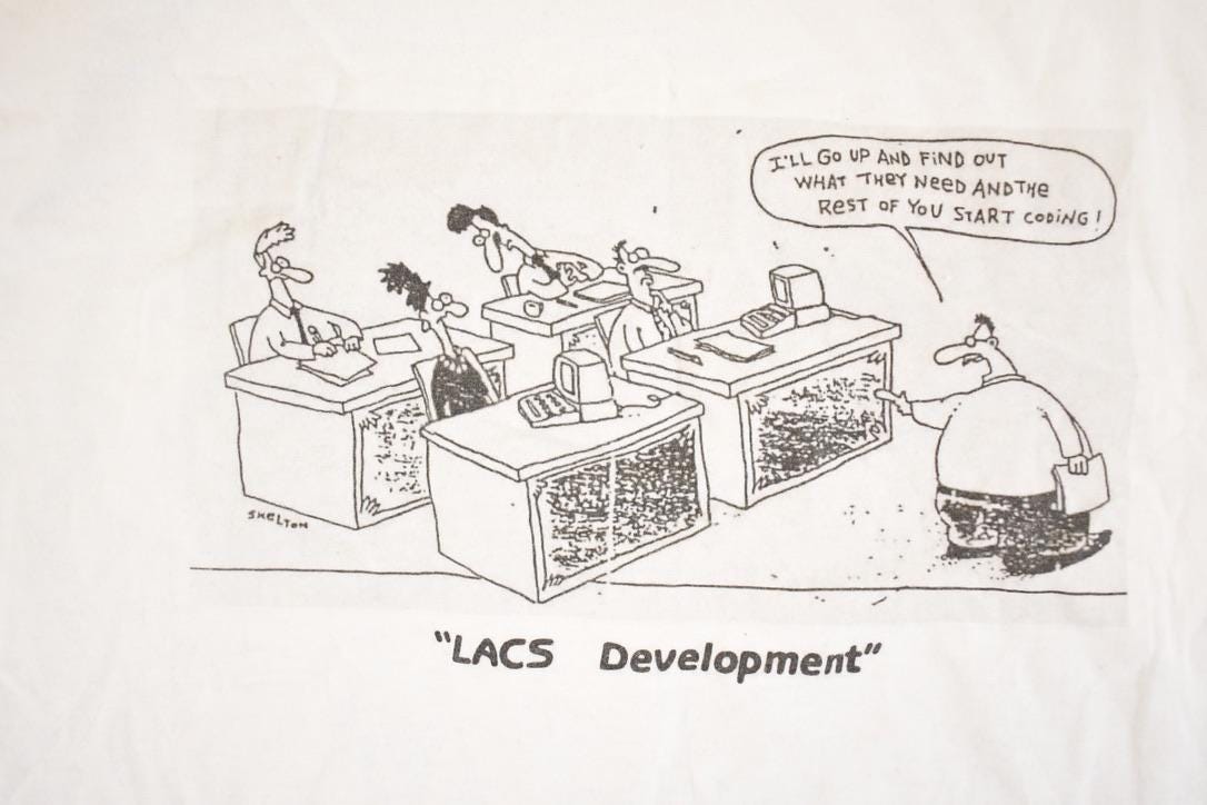 Vintage 1990's Lacs Development Souvenir Computer T-Shirt Men's L from propervintagecanada