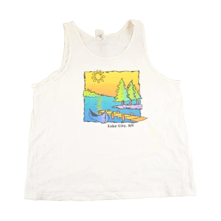 Vintage 1990's Lake City Minnesota Souvenir Travel Tank Top Mens L from propervintagecanada
