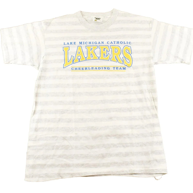 Vintage 1990's Lake Michigan Catholic Cheerleading Team Souvenir T-Shirt Women's M from propervintagecanada