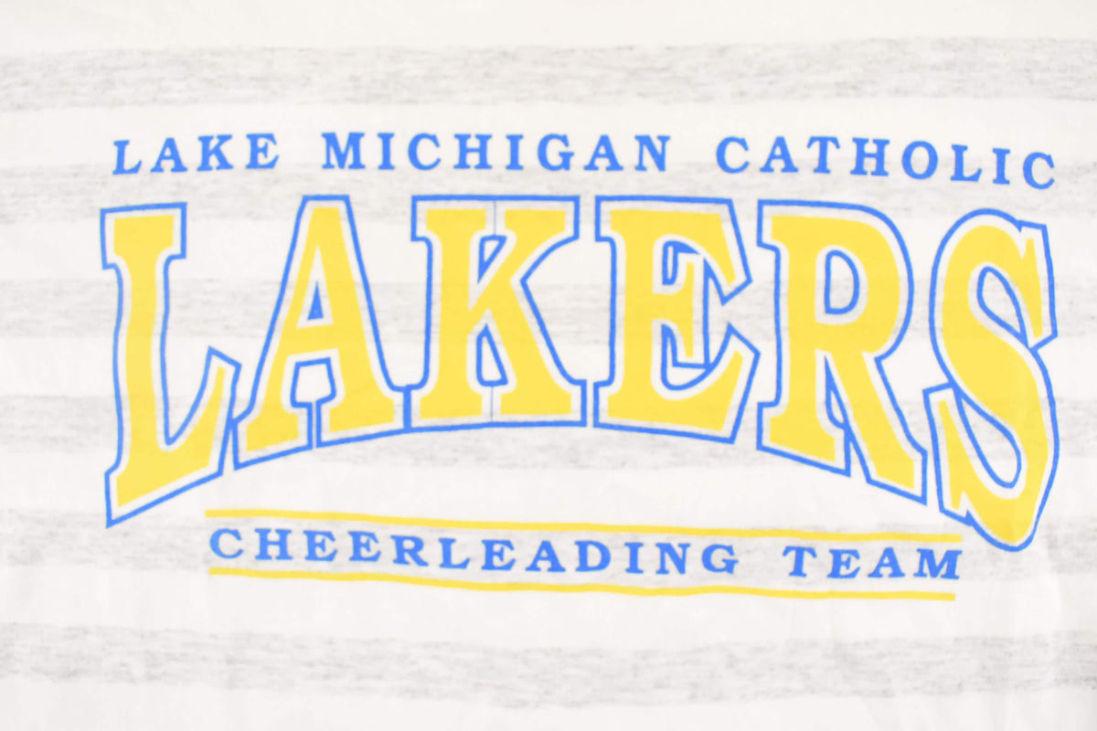 Vintage 1990's Lake Michigan Catholic Cheerleading Team Souvenir T-Shirt Women's M from propervintagecanada