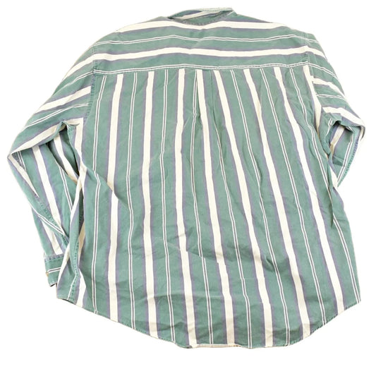 Vintage 1990's Lands End Striped Button Up Shirt Men's XL from propervintagecanada