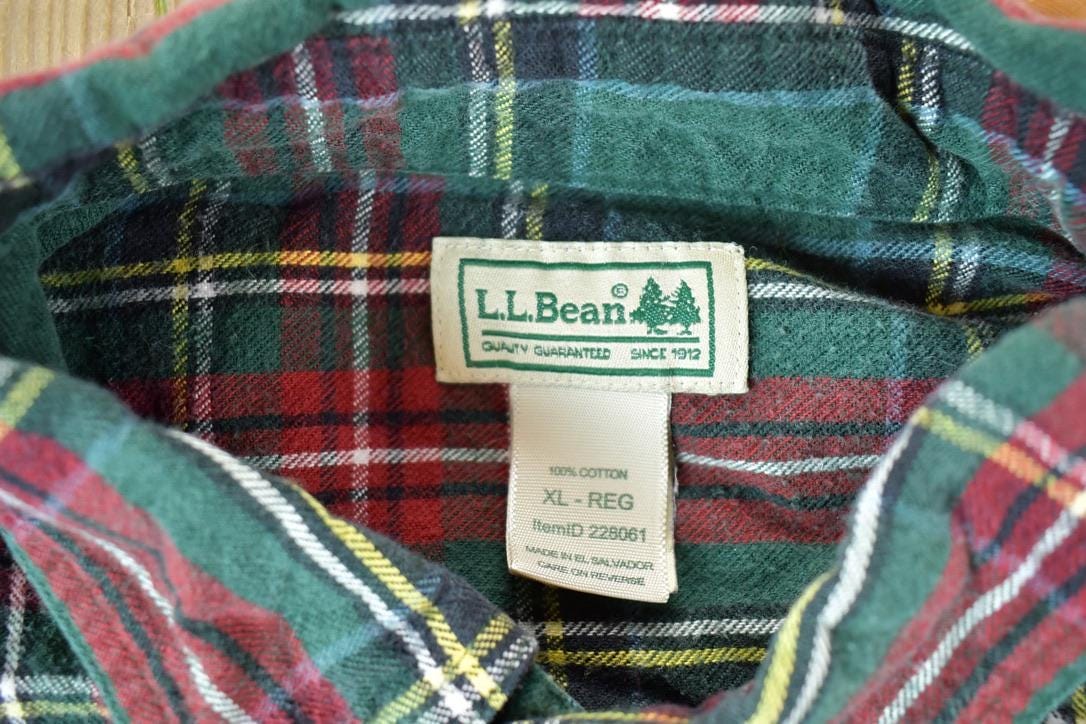 Vintage 1990's LL Bean Plaid Button Up Western Shirt Made In USA Men's XL from propervintagecanada