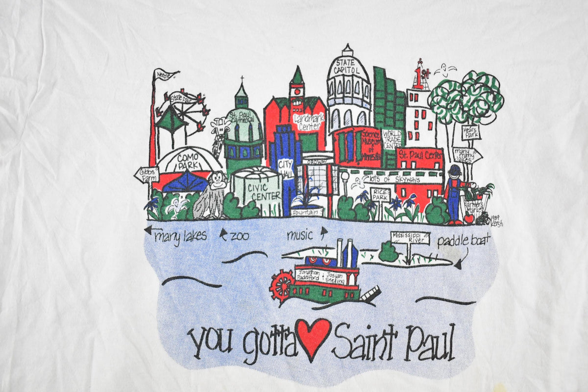 Vintage 1990's Love Saint Paul Souvenir Travel T-Shirt Mens M from propervintagecanada