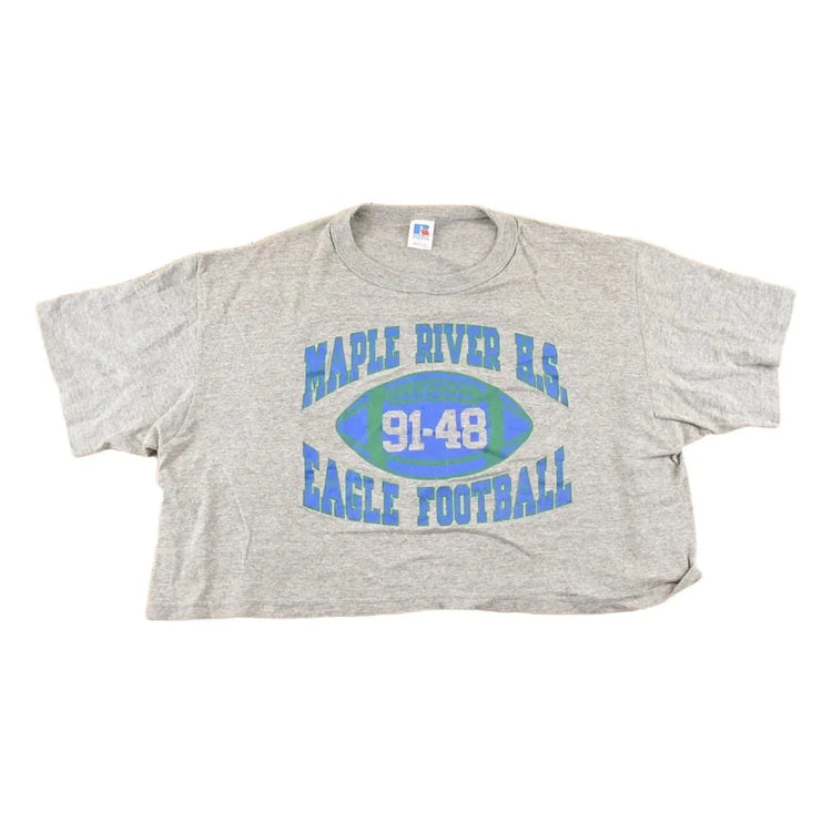 Vintage 1990's Maple River High School Football Souvenir T-Shirt Women's XL Cropped from propervintagecanada