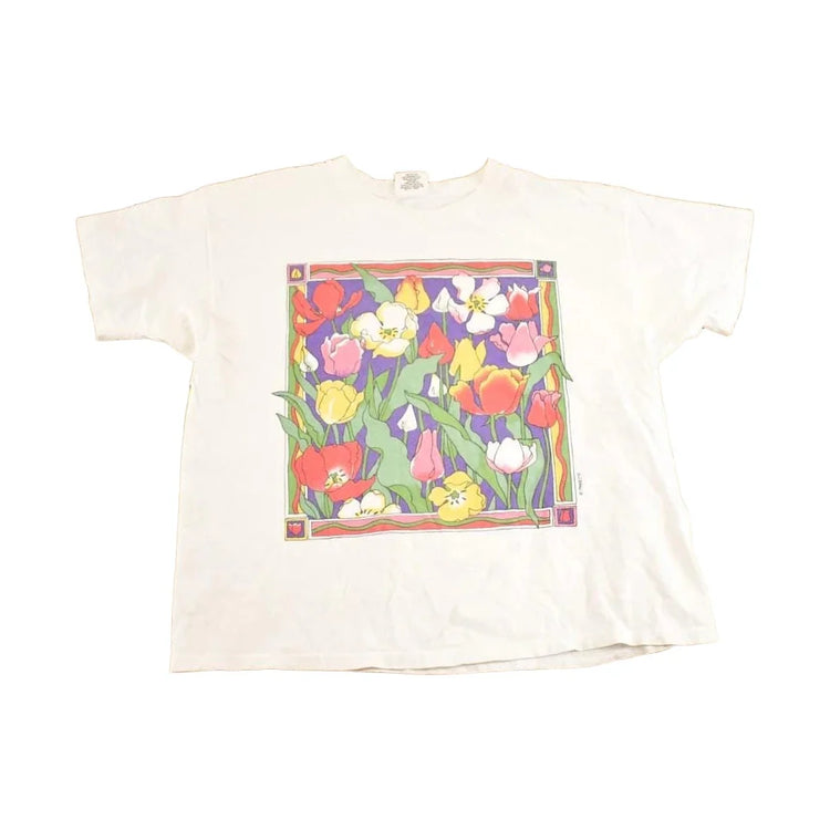Vintage 1990's Maret Floral Souvenir Travel T-Shirt Women's M from propervintagecanada