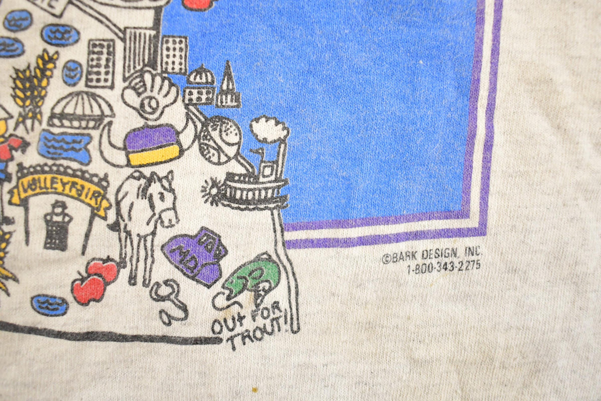 Vintage 1990's Minnesota Map LA Loving Souvenir Travel T-Shirt Mens M from propervintagecanada