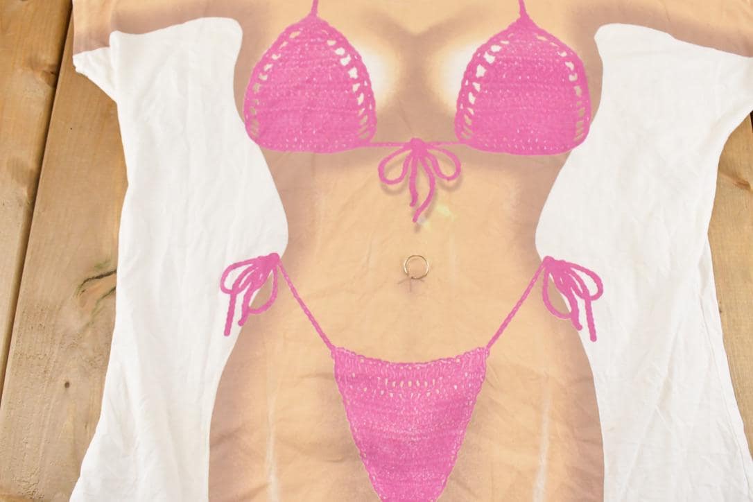 Vintage 1990's My Bikini Beach Body Souvenir Travel T-Shirt Women's XL from propervintagecanada