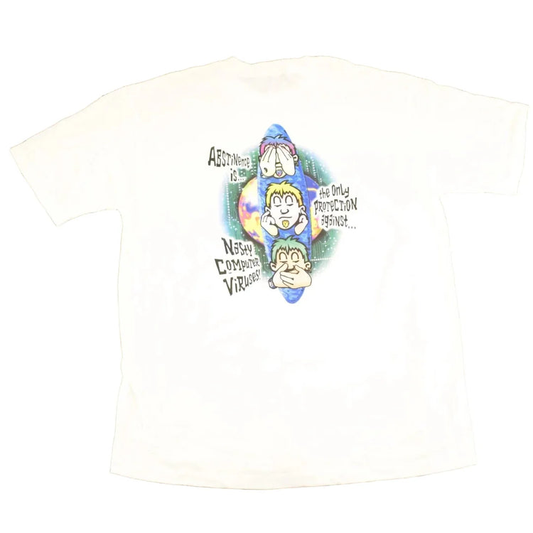 Vintage 1990's Nasty Computer Viruses Souvenir Software T-Shirt Men's XL from propervintagecanada
