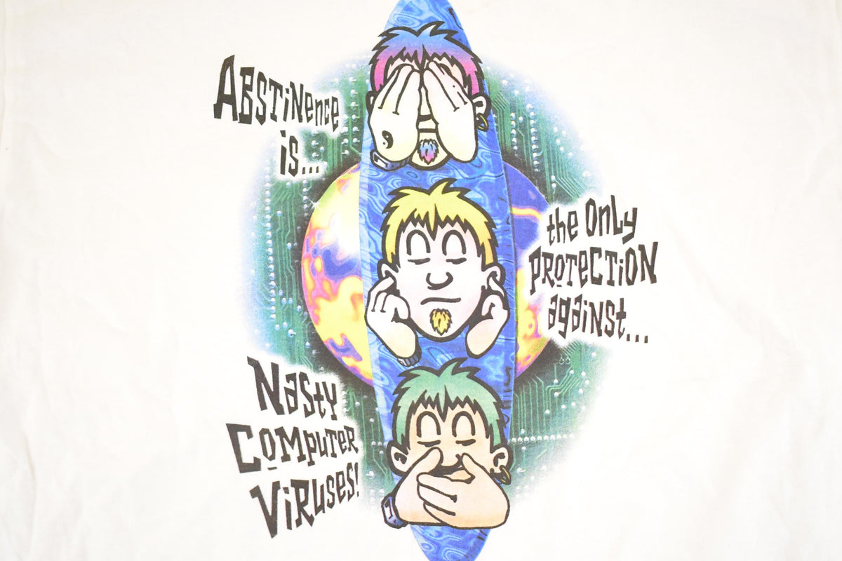Vintage 1990's Nasty Computer Viruses Souvenir Software T-Shirt Men's XL from propervintagecanada