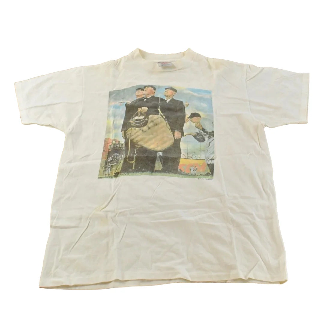 Vintage 1990's Norman Rockwell Tough Call Art T-Shirt Men's L from propervintagecanada