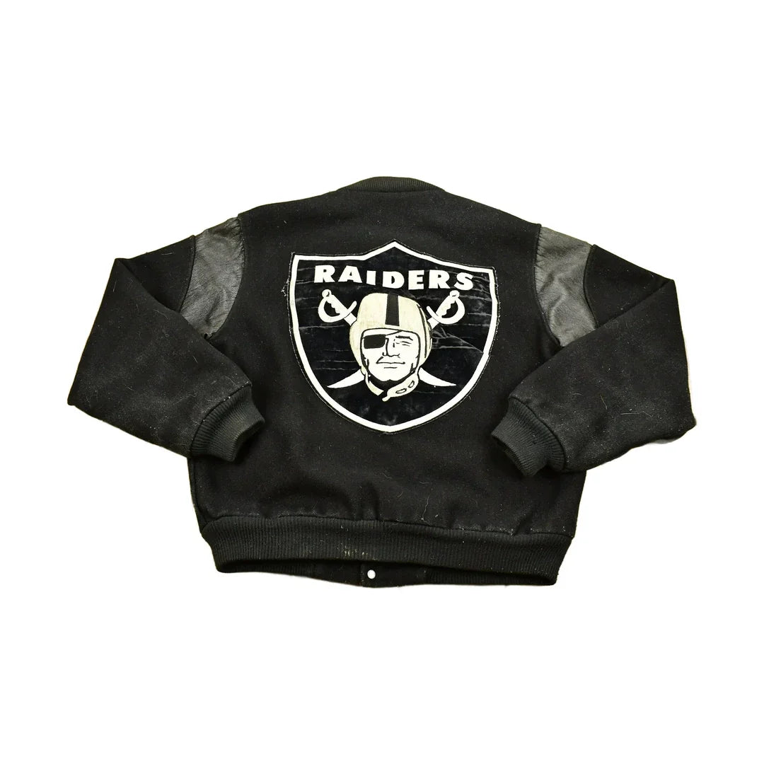 Vintage 1990's Oakland Raiders Leather Letterman Jacket Men's Large from propervintagecanada