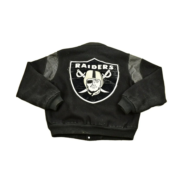 Vintage 1990's Oakland Raiders Leather Letterman Jacket Men's Large from propervintagecanada