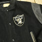 Vintage 1990's Oakland Raiders Leather Letterman Jacket Men's Large from propervintagecanada