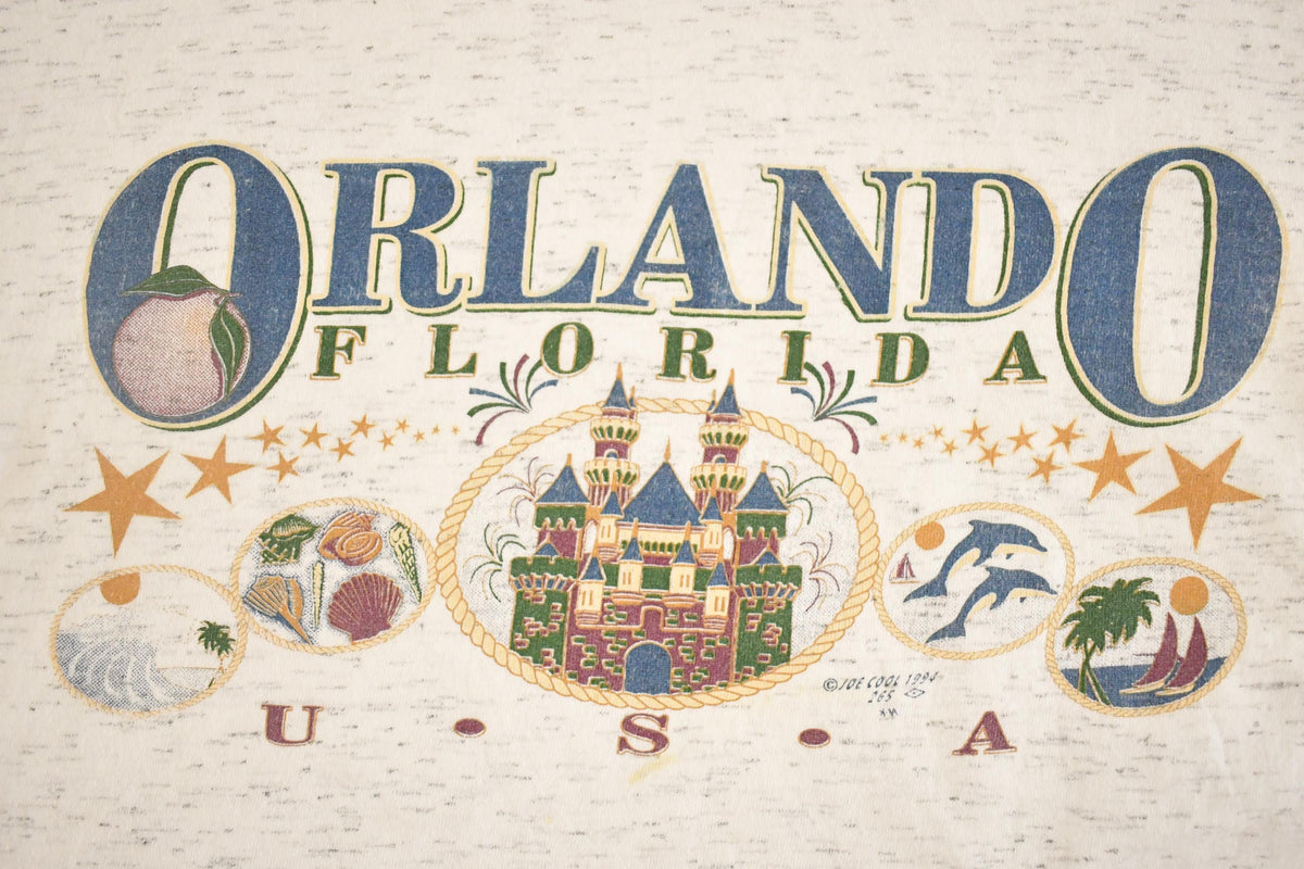 Vintage 1990's Orlando Florida Double Collar Souvenir Travel T-Shirt Mens M from propervintagecanada