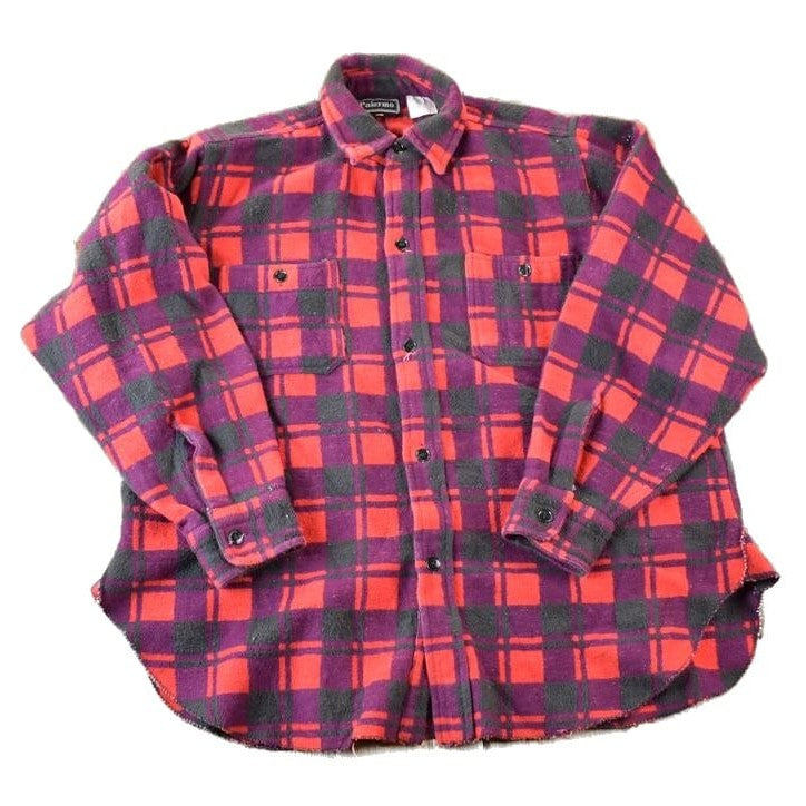 Vintage 1990's Palermo Plaid Button Up Western Shirt Made In USA Men's XL from propervintagecanada