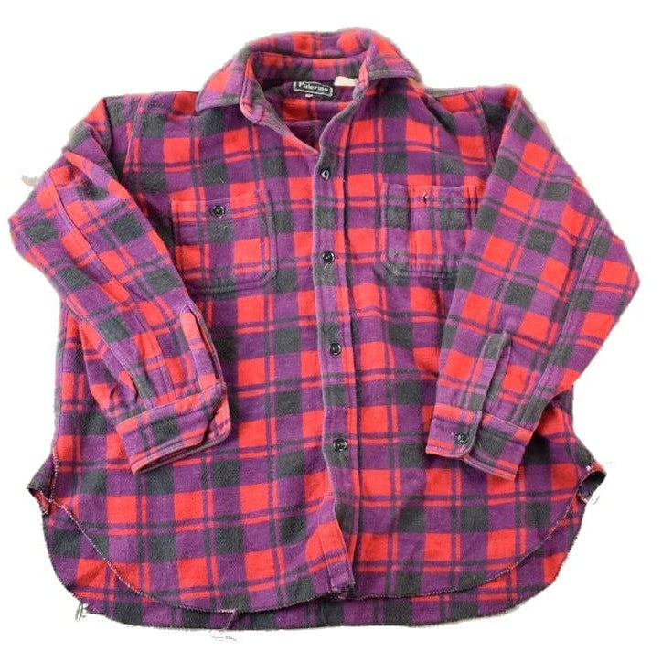 Vintage 1990's Palermo Plaid Button Up Western Shirt Made In USA Men's XL from propervintagecanada