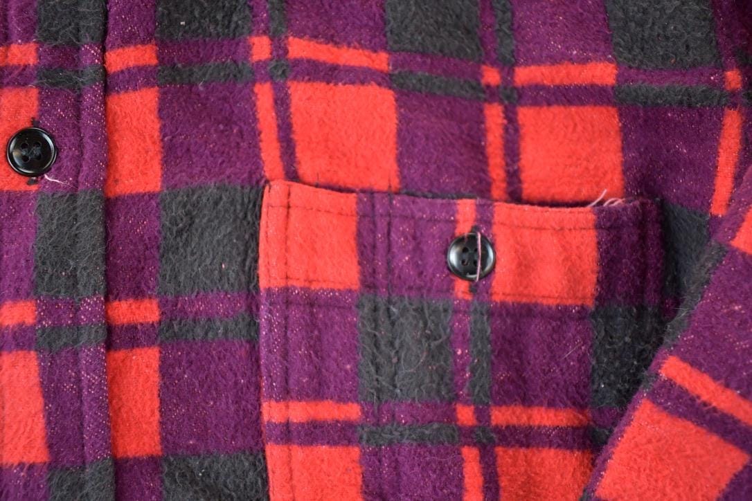 Vintage 1990's Palermo Plaid Button Up Western Shirt Made In USA Men's XL from propervintagecanada