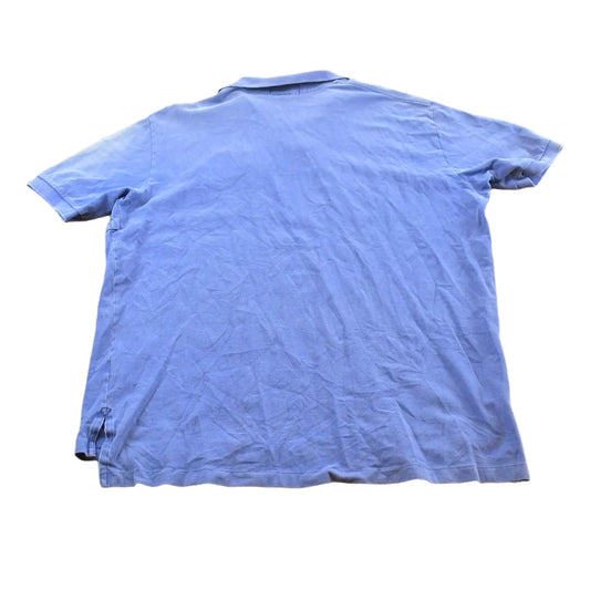 Vintage 1990's Polo Ralph Lauren Blue Double Pony Dual Match Number 2 Collared Golf T Shirt Men's XL from propervintagecanada