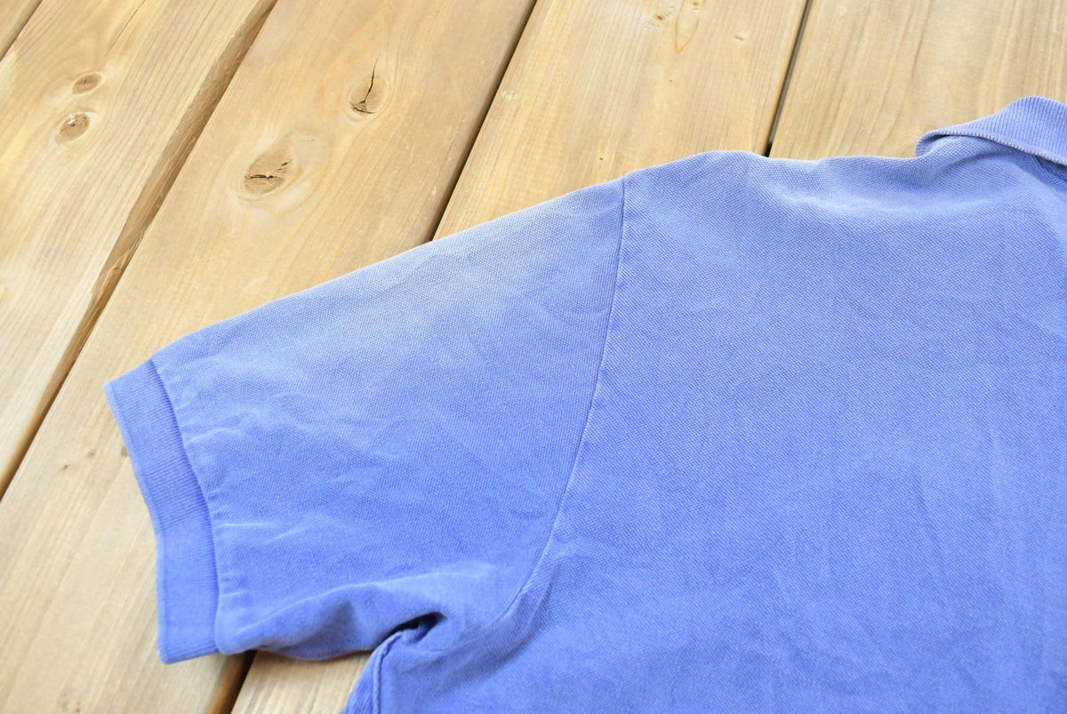 Vintage 1990's Polo Ralph Lauren Blue Double Pony Dual Match Number 2 Collared Golf T Shirt Men's XL from propervintagecanada